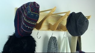 How to make a coat rack from old wooden hangers. More projects for entryway here http://www.homedit.com/19-easy-diy-coat-rack-