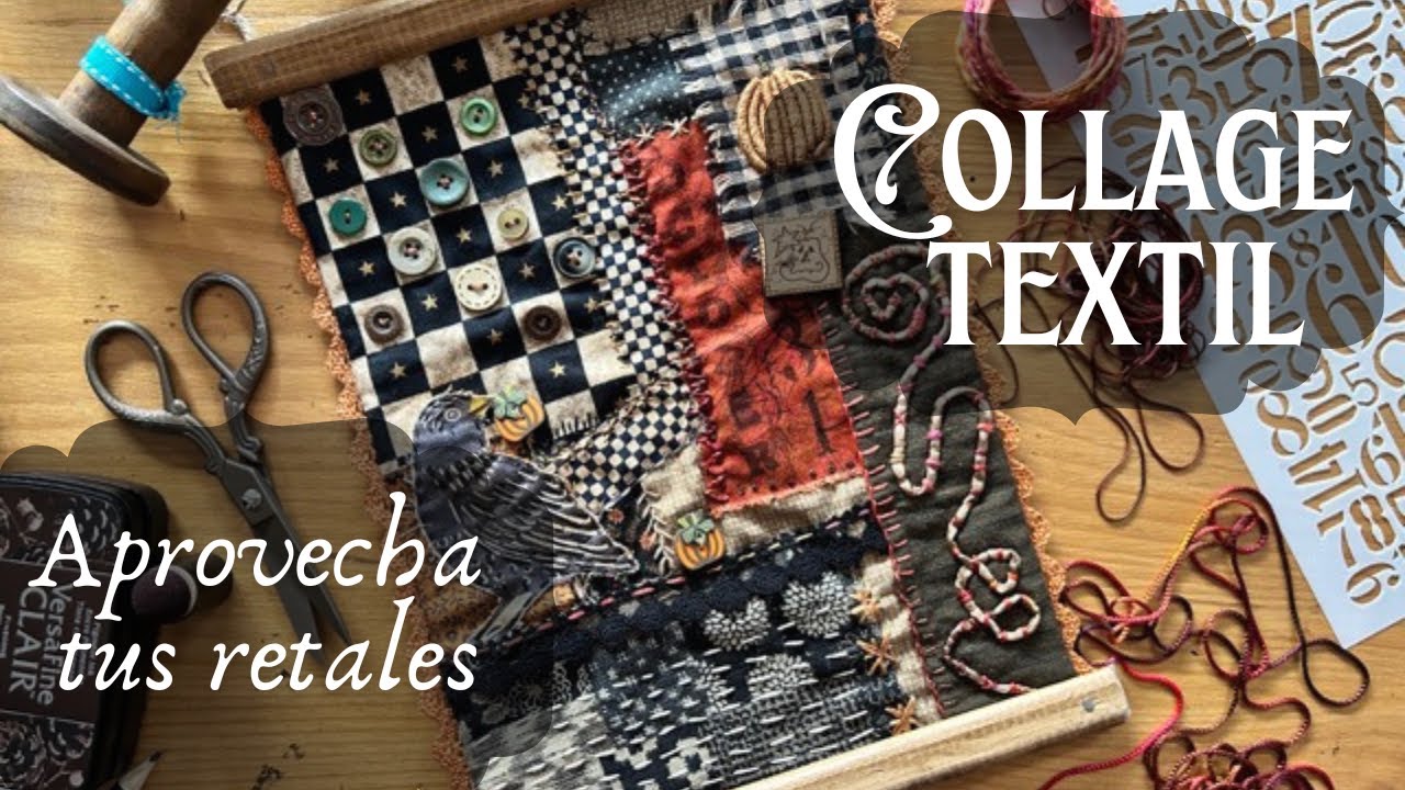 🎨✨ ¡El Collage Textil que Todos Quieren Aprender! 👀 ¡Mira Cómo Hacerlo!