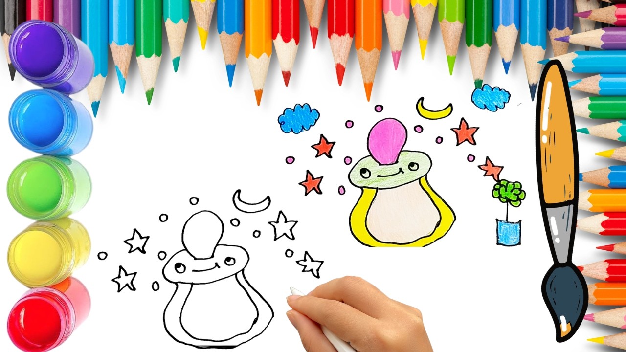 How To Draw cute Baby Pacifier Drawing, Painting & Coloring For Kids ...