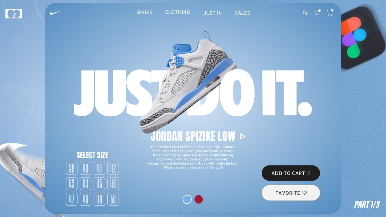 NIKE WEBSITE DESIGN in Figma UI/UX part 1/3