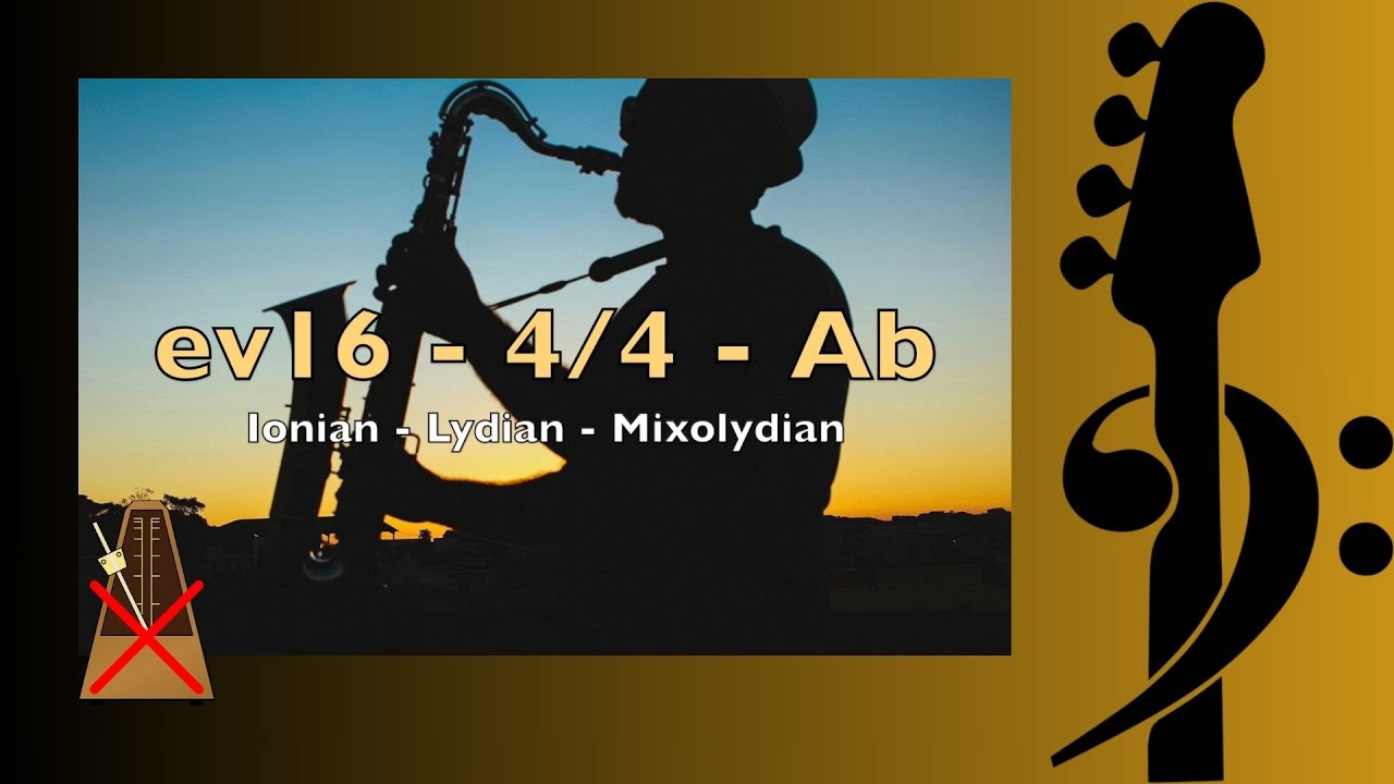 Jazz Fusion Groove in Ab Major | Playing with Modes - Ionian, Lydian & Mixolydian - No Bass