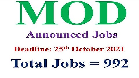 MOD Announced New Jobs | MOD Operator Special Jobs | Application Process | Apply Online | MOD Jobs |