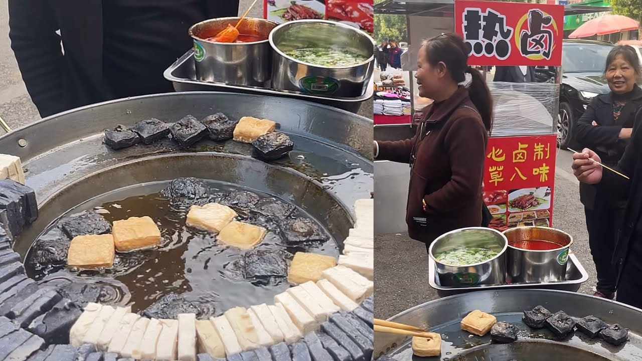 臭豆腐を作って無料で食べる、おいしい中国の屋台料理。。#料理 #食べ物 #屋台料理