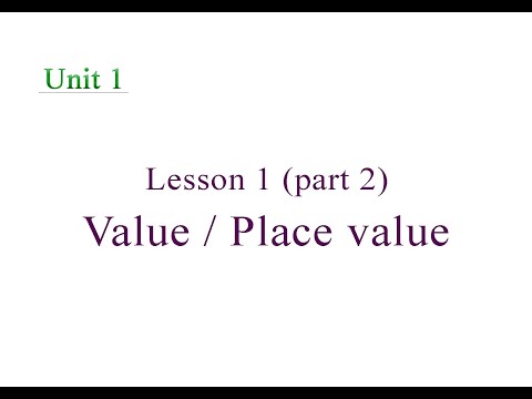Junior 4 : lesson 1 ( part 2 ) : Value / Place value