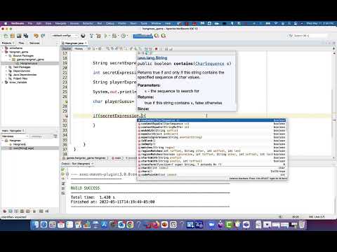 Learn Java Programming - Part 3-3: #Hangman Game: evaluating player's guess using #if statement