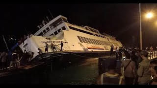 KM Dharma Rucitra Bocor dan Nyaris Tenggelam di Pelabuhan Padangbai Bali