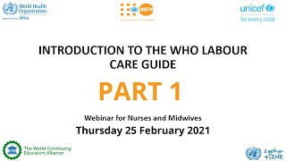 INTRODUCTION TO THE WHO LABOUR CARE GUIDE part 1