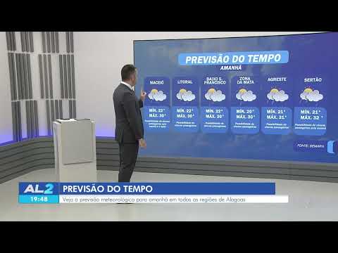 Previsão do tempo indica chuvas em todo AL nesta quarta - 28/04/2026