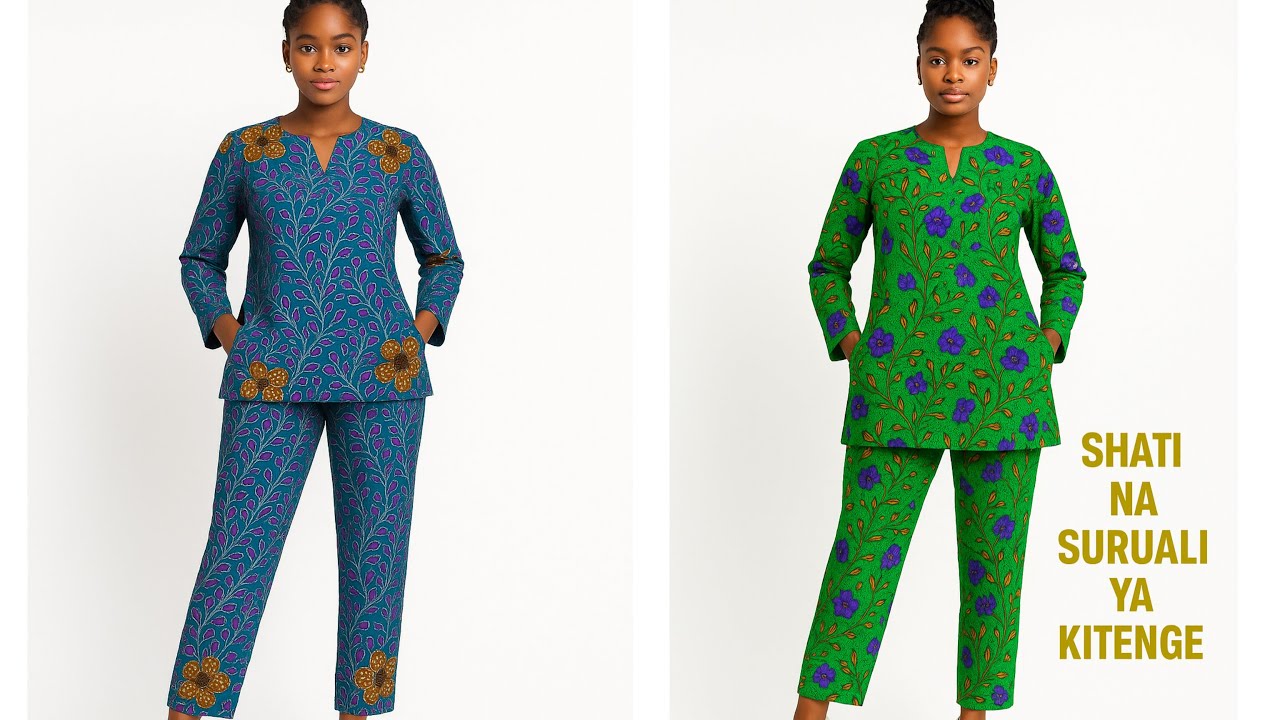 Jifunze kukata na kushona suruali na shati ya kitenge yenye mvuto wa kiafrca💕African print  design