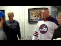 Brock Lesnar backstage at a hockey game