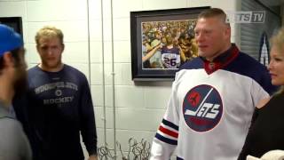 Brock Lesnar Backstage At A Hockey Game