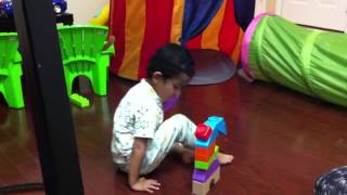 Yuvi making Tower and singing dhol baje