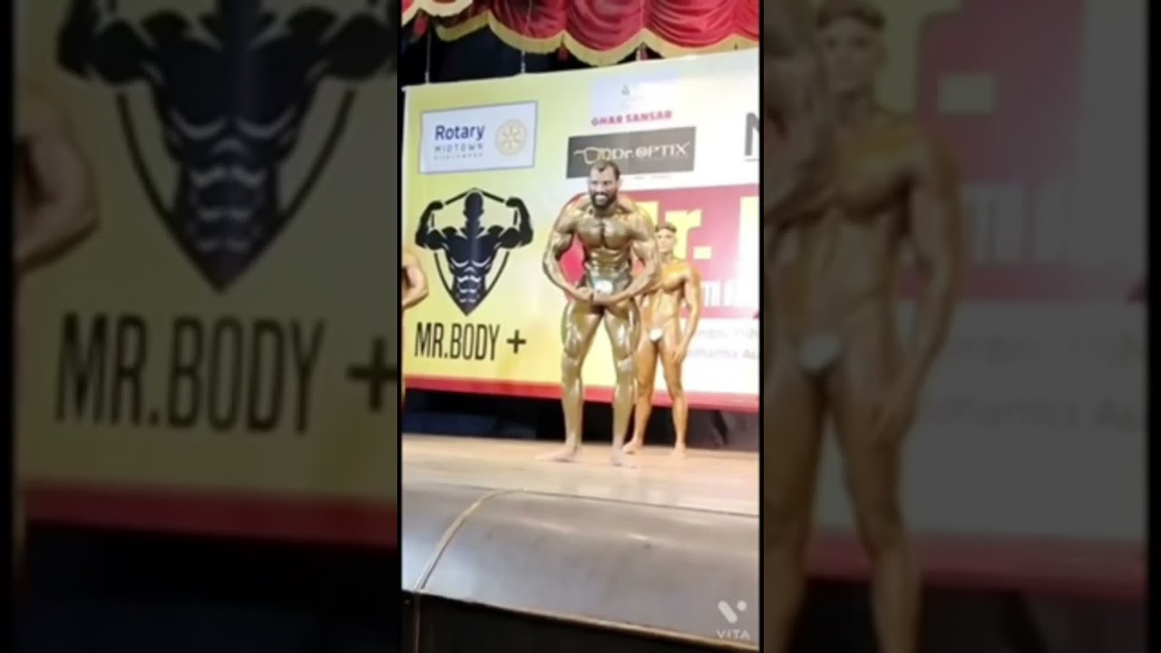 Our bodybuilder "K.K " competitive posting In Mr.body + competition Org. by Rotary Mid Town.