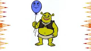 Full Shrek with Balloon | Coloring Pages & Drawing 🎨🎈✨ Update