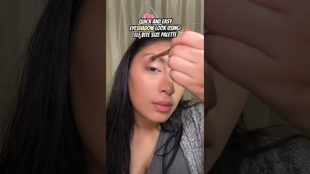 Using Elf bite size eyeshadow palette in color cream & sugar                      