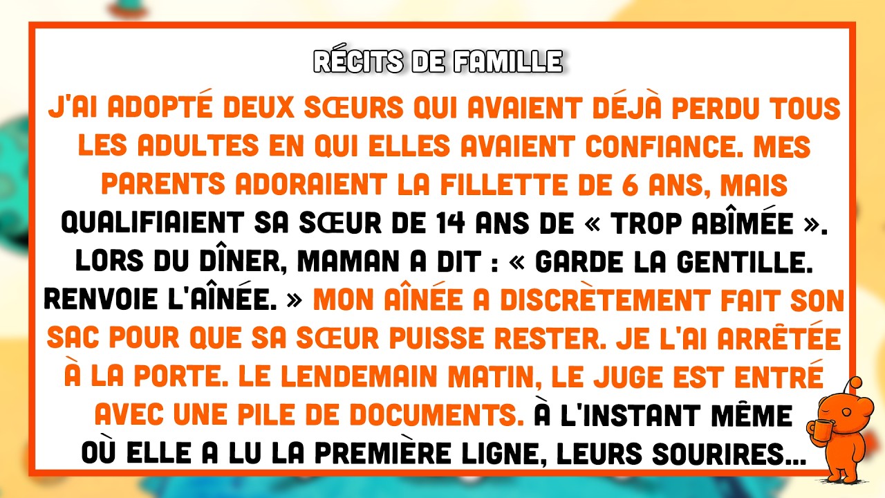 « Garde la gentille, renvoie l’aînée. » Ma mère a prononcé cette phrase à table, entre la dinde et les excuses. Personne n’a réagi. Sauf que Nora, 14 ans, a entendu. Cette nuit-là, je l’ai trouvée...