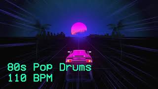 Drums Backing Track | 80s pop 110 bpm