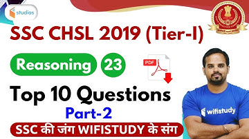 4:00 PM - SSC CHSL 2019 | Reasoning by Sachin Modi Sir | Top 10 Questions