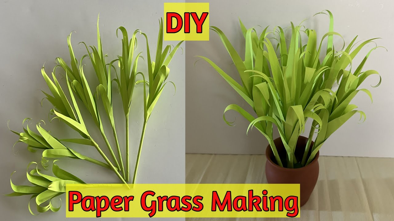 How to make Paper Grass/Paper Grass/DIY Paper Grass/Paper Craft/Making