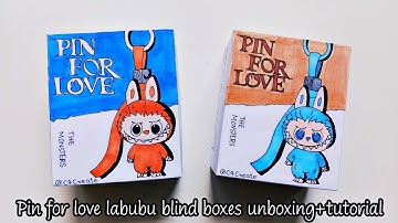 PIN FOR LOVE LABUBU BLIND BOXES UNBOXING + TUTORIAL | PAPER DIY | ASMR | HOW TO MAKE PAPER BLIND BOX