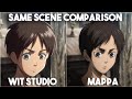 Mappa vs wit studio animation comparison with same scene of attack on titan  shingeki no kyojin