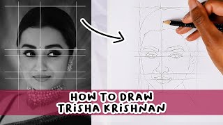 How To Draw Actress Trisha Krishnan Step By Step Drawing Trisha Easy Drawing Tutorial