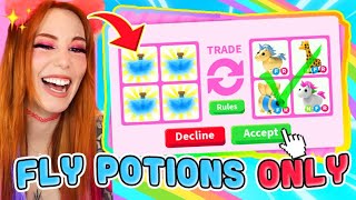 I Traded FLY PET POTIONS ONLY in Adopt Me! Roblox Adopt Me Trading Challenge! INSANE Trades!