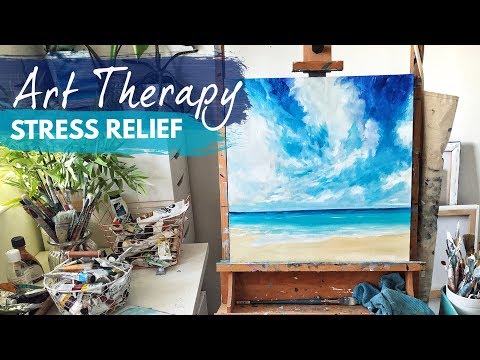 Stress Relief Acrylic Painting Ocean Tutorial 