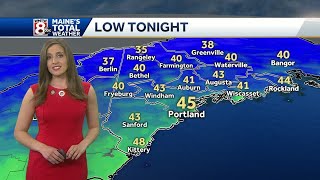 Pleasant today with a few afternoon clouds, then turning cold and wet on Tuesday