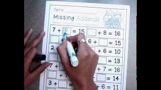 Missing addend tutorial