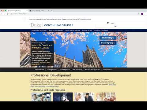 How to Login to OLLI at Duke Instructor Portal