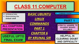 Basic Ubuntu linux commands part 1  chapter 6 computer class 11 gujarat board English medium Profile