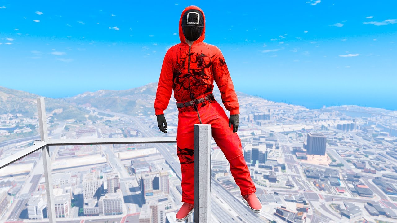 GTA 5 SQUID GAME GUARD RAGDOLLS/JUMP FAILS (Ragdolls Compilation) episode.66