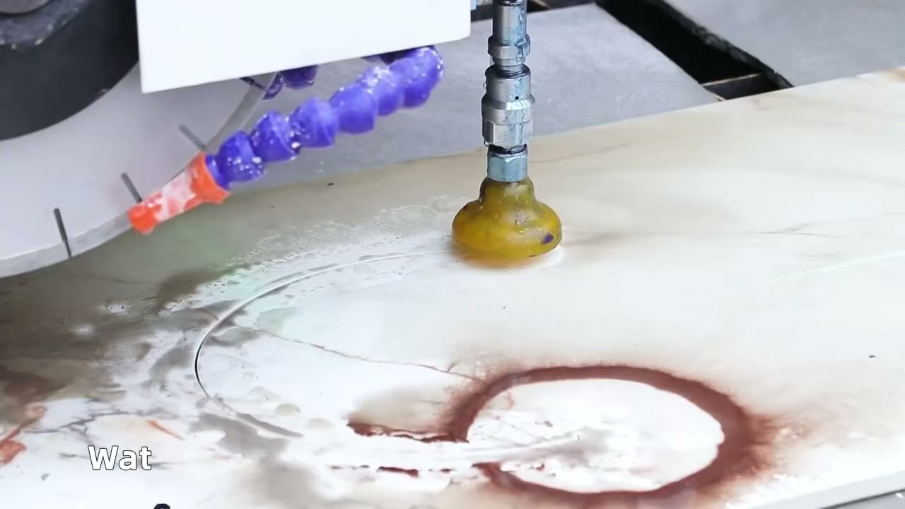 The M-SHINE stone cutting machine is a 2-in-1 waterjet and large saw combination