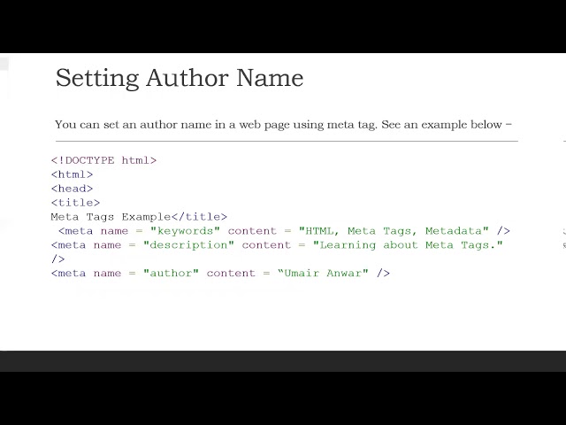 meta tag setting author name - YouTube