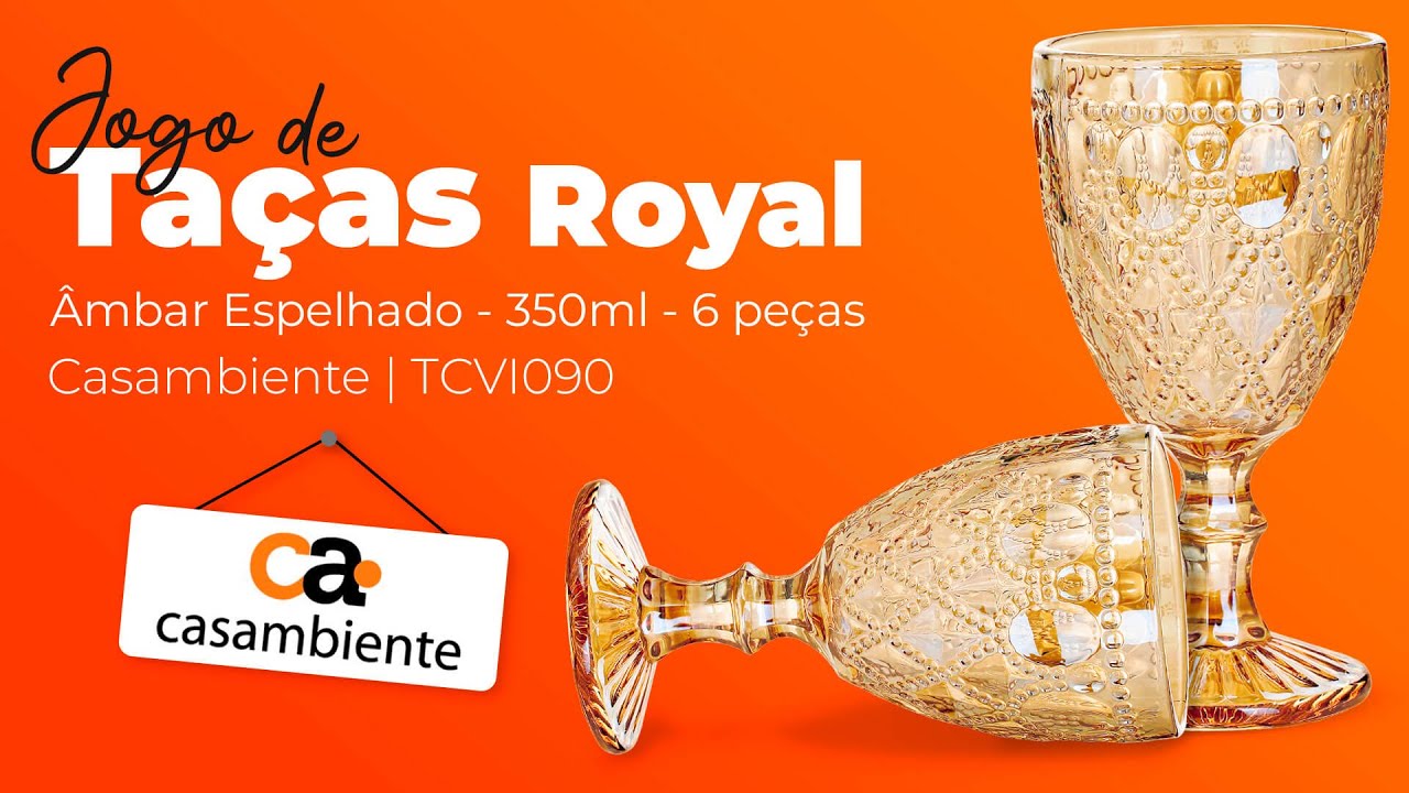 Jogo de Taças de Vidro 330ml 6 Peças Haus - Bico de Jaca Empire, Shopping