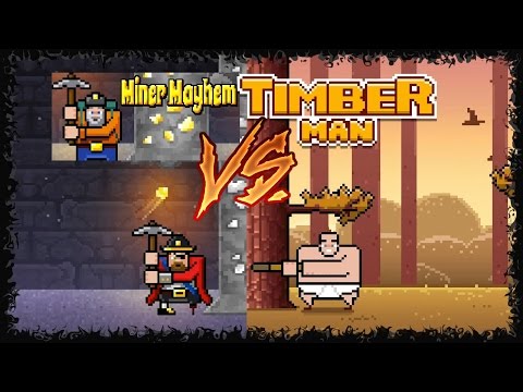 Miner Mayhem vs Timberman - Chopping Game Comparison (Casual Indie)