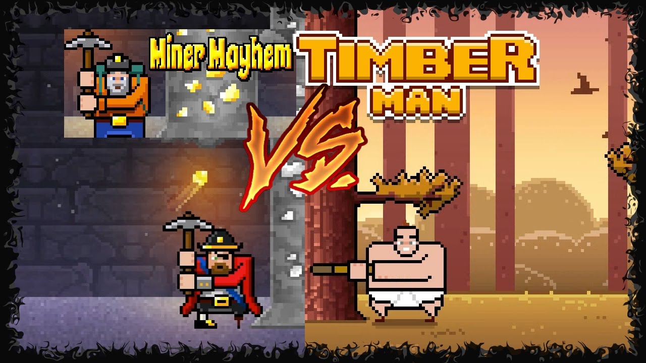 Miner Mayhem vs Timberman - Chopping Game Comparison (Casual Indie)