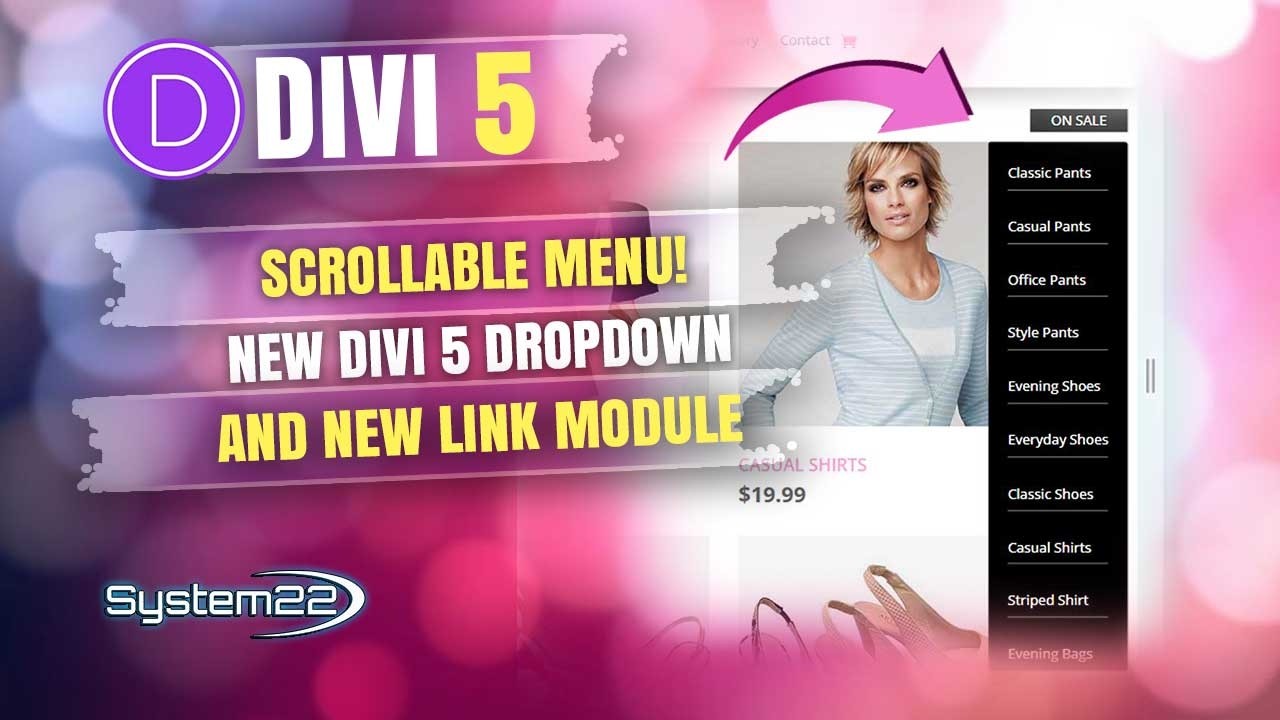 Divi 5 NEW Dropdown Module – Create a Scrollable Product Menu - YouTube