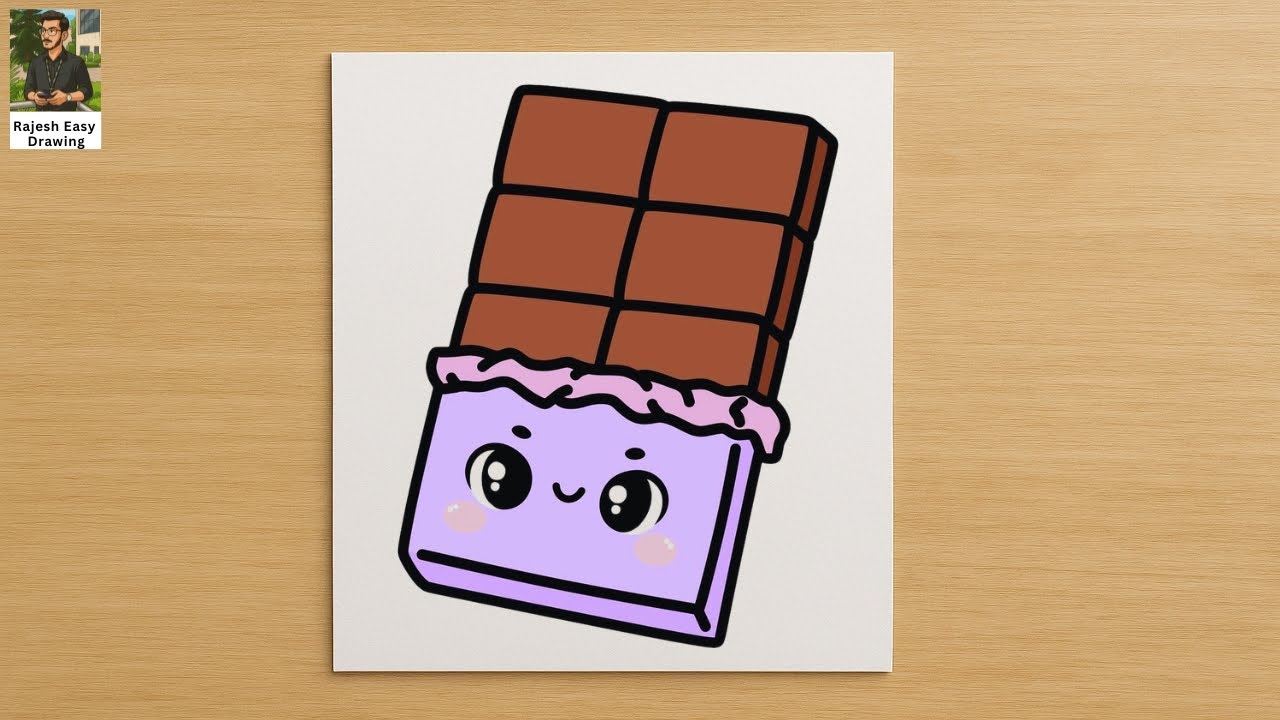 How to Draw a Cute Chocolate Bar Easy for Kids 🍫🍫 Cómo dibujar una ...