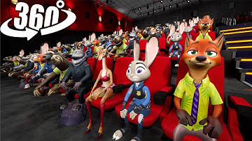 VR 360° – Zootopia: All Characters in Cinema Hall | 4K