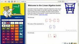WebMathematics Interactive demo (linear algebra layout)