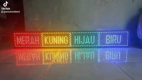 LED Running Text 128x16cm (132x20cm) Single Color Kombinasi "WiFi" Outdoor