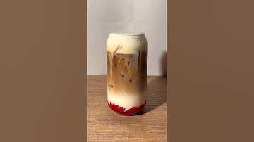 Raspberry Iced Latte ☕️🧊 #icedlatte #coffee #icedcoffee