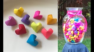 How to make Lucky paper hearts ♥️ 🧡💛💚💙💜 - Valentine’s Day / Mother’s Day craft