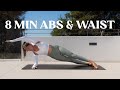 8 MIN ABS &amp; WAIST workout (at-home pilates)