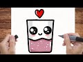 How To Draw A Cute Glass/Very Easy Drawing 