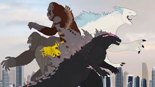 Godzilla X Kong: The New Empire | Godzilla & Kong Vs Shimo & Skar King | Sticknodes Animation |