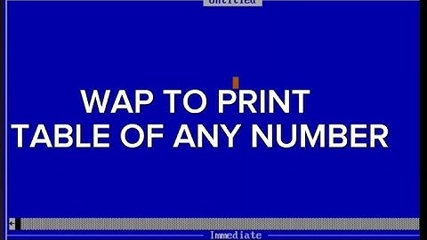 QBASIC program to print table of any  number