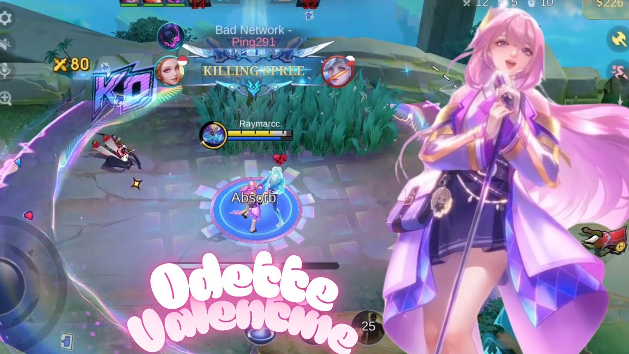 NEWLY OPTIMIZED ODDETE VALENTINE "SONG OF DEVOTION" SLAYING ENEMIES 🩷 GAMEPLAY MONTAGE | MLBB
